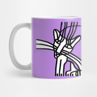 Sitting Cat on Soft Purple Mug